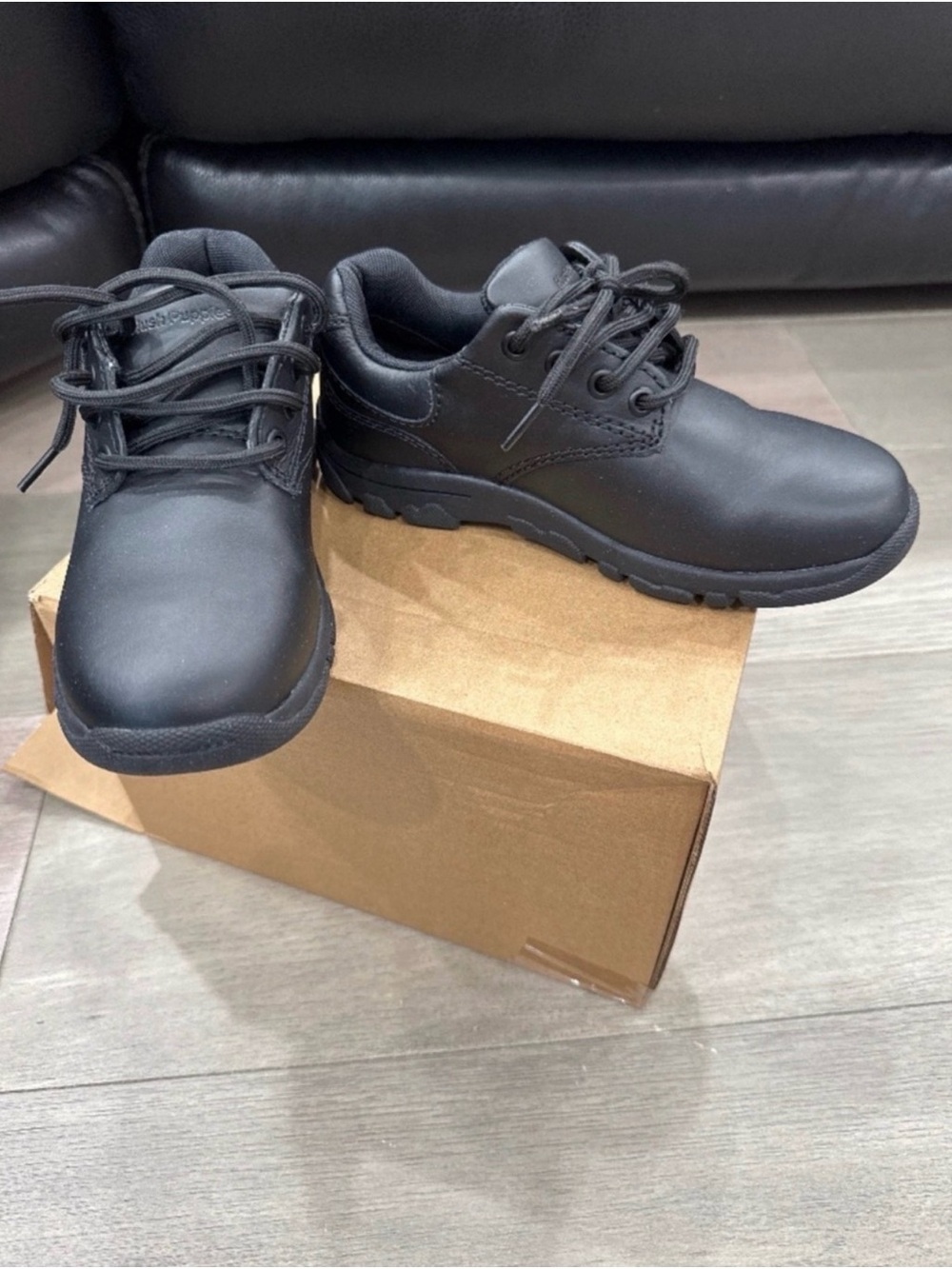 Boys Black Work Sneakers - Comfortable Lace-Up Shoes